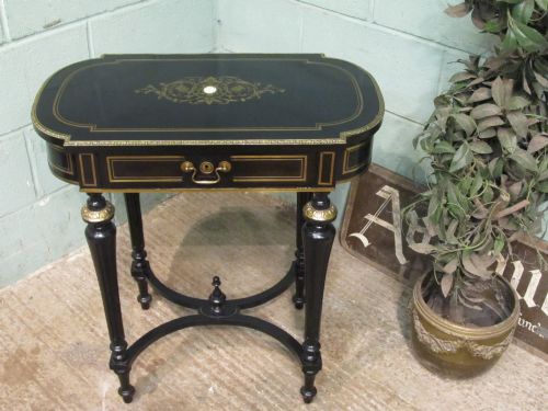 antique victorian ebonised gilt ladies dressing or writing table c1880