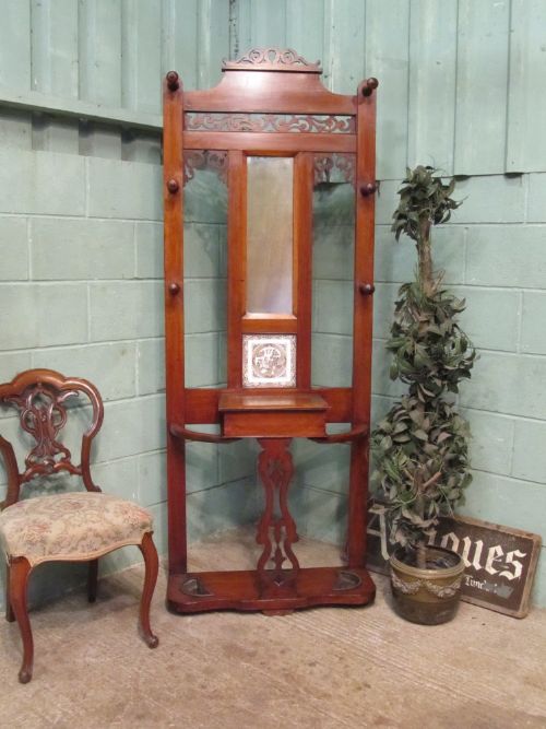 antique victorian mahogany hall stand c1890