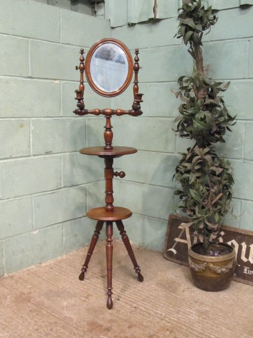 antique edwardian oak gents shaving mirror stand c1900