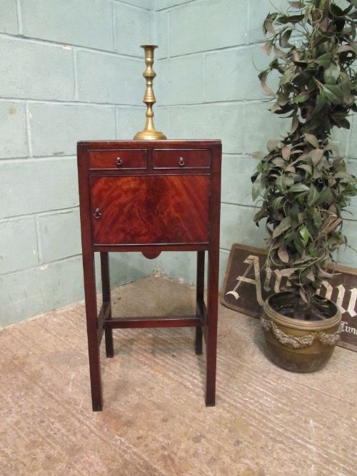 antique regency mahogany bedside cabinet pot cupboard c1820
