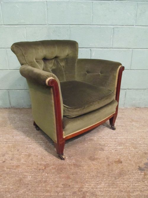 antique edwardian mahogany tub chair c1900