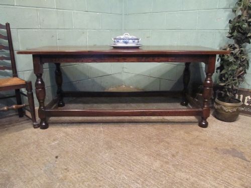 antique victorian solid joined oak refectory dining table c1880