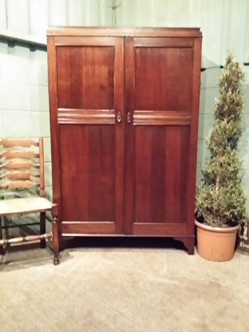 antique edwardian oak gents wardrobe compactum c1900