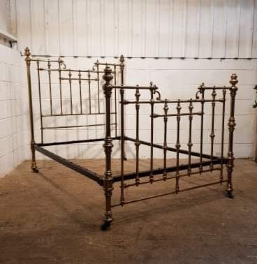 superb antique victorian brass double bed c1880