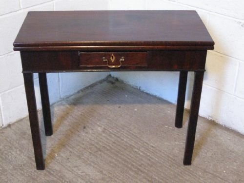 antique georgian mahogany fold over tea games table c1780