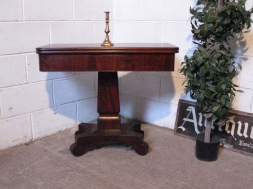 antique early victorian mahogany fold over games tea table c1840