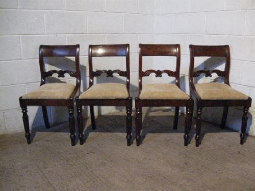 good set four antique regency mahogany dining chairs c1800