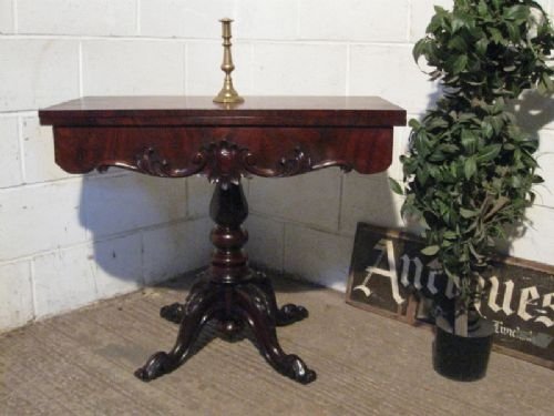 gorgeous antique victorian mahogany fold over tea games table c1860