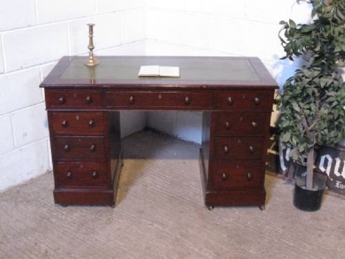antique victorian mahogany twin pedastal desk c1870