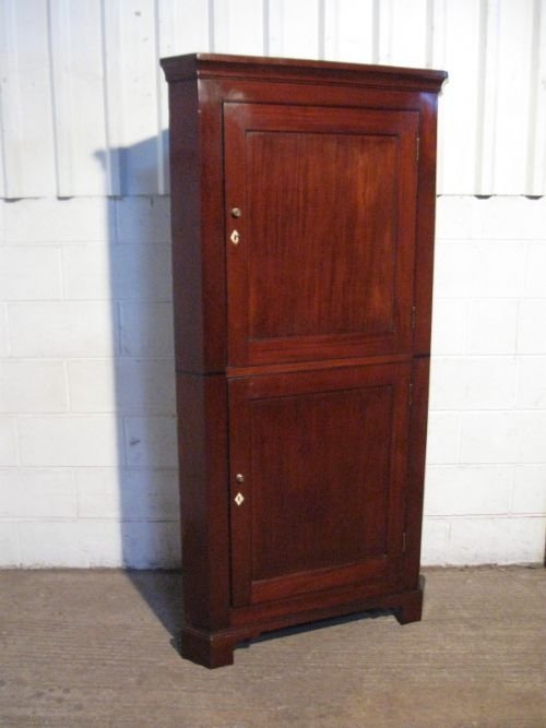 antique georgian mahogany full height corner cabinet c1780