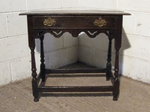 antique george 1st oak lowboy side table desk c1720