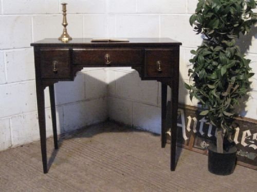 antique victorian country oak lowboy desk c1880