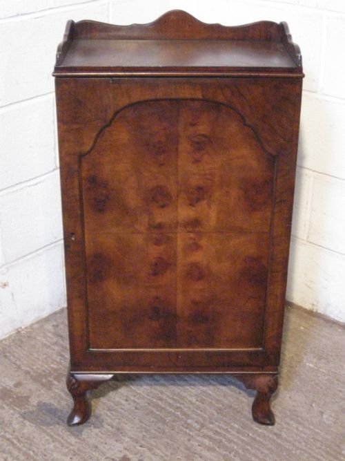 antique victorian burr walnut shoe cabinet c1880