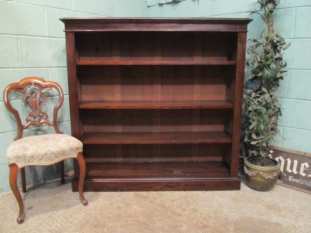 antique victorian mahogany open bookcase