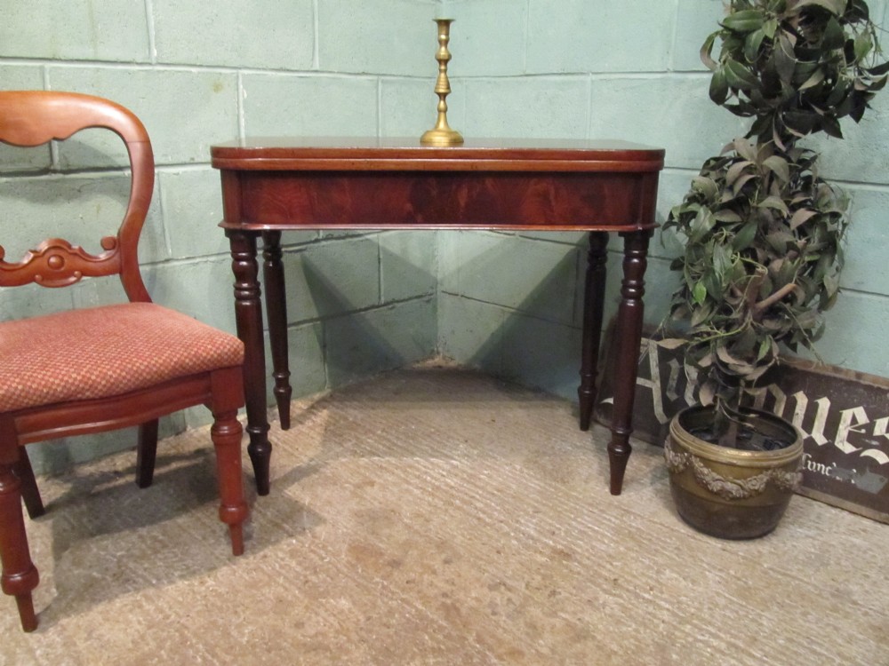 antique victorian mahogany fold over tea table 1880
