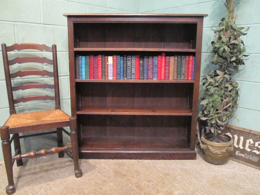 antique victorian oak open bookcase c1880