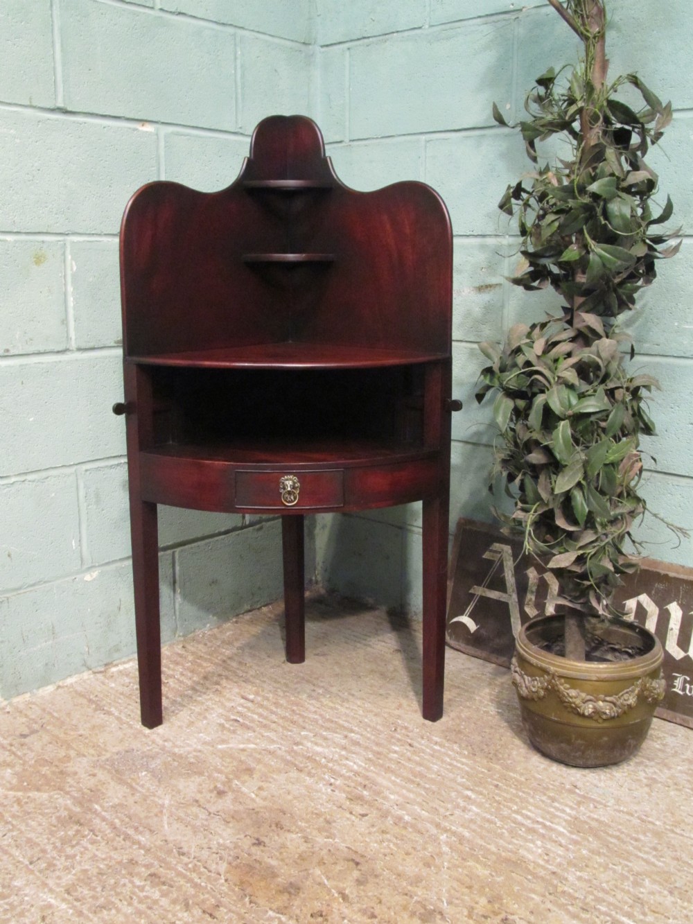 antique regency mahogany corner washstand c1800
