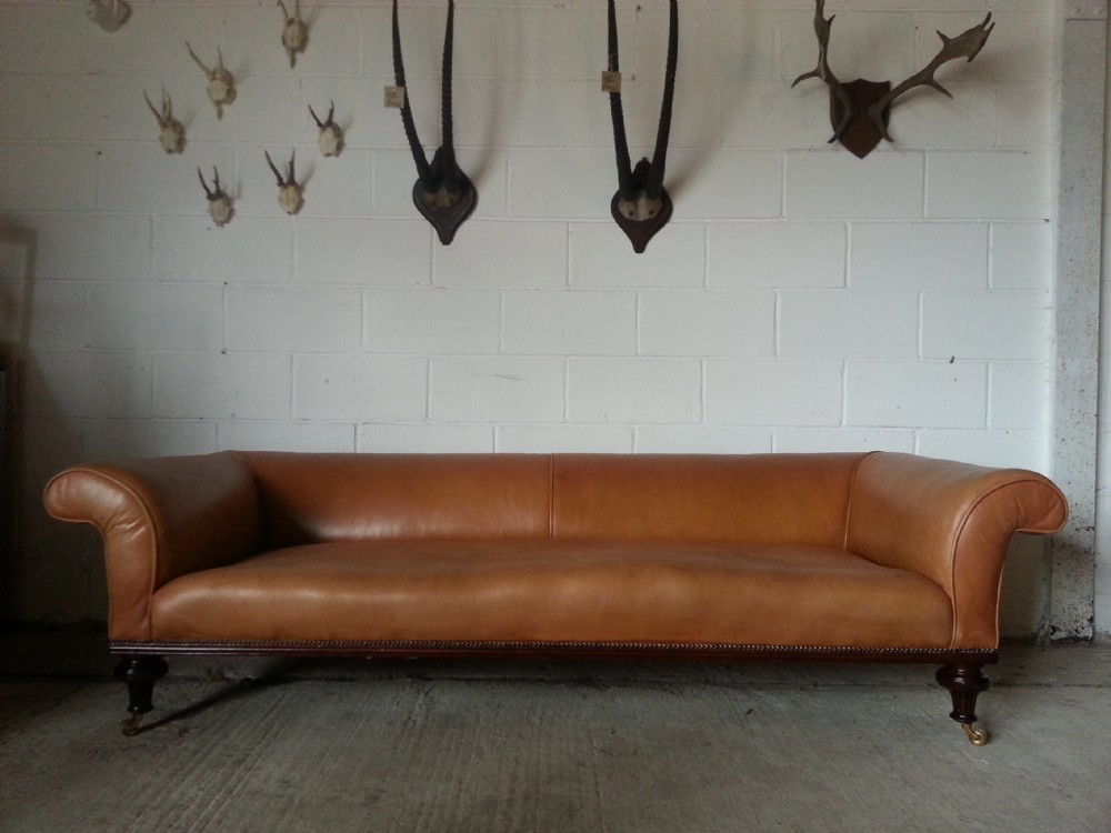 antique original victorian leather chesterfield 4 seater sofa c1860 by holland sons
