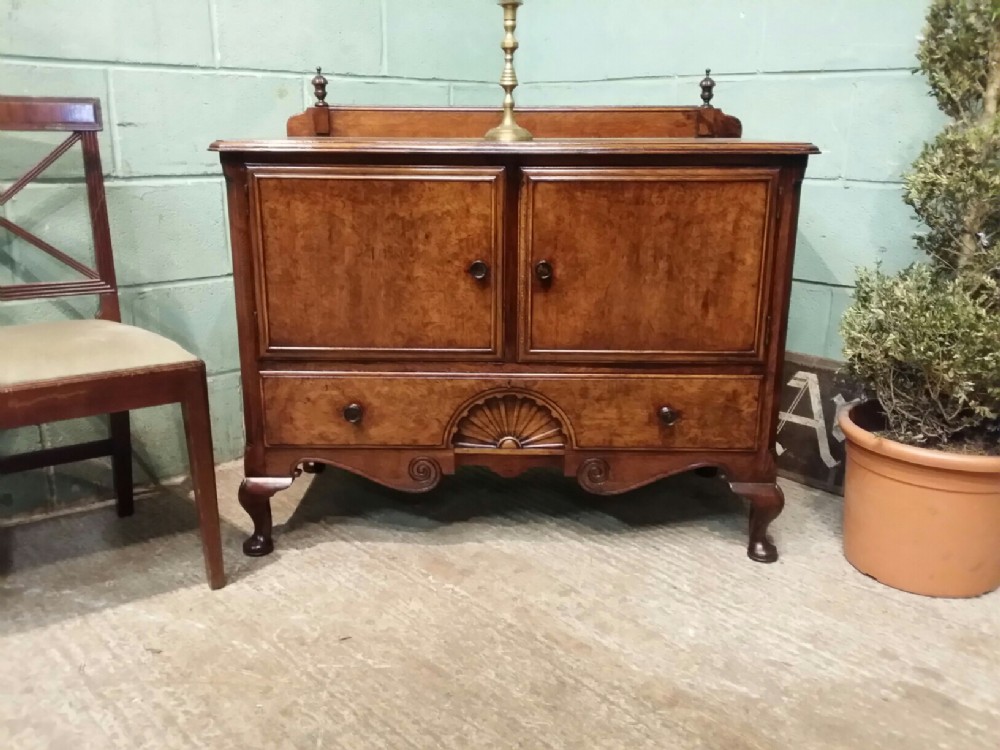 oak and walnut small cabinet c1920