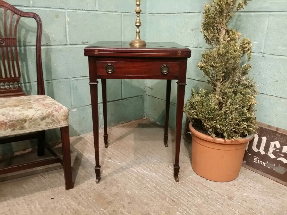 antique edwardian mahogany butterfly top games table c1900