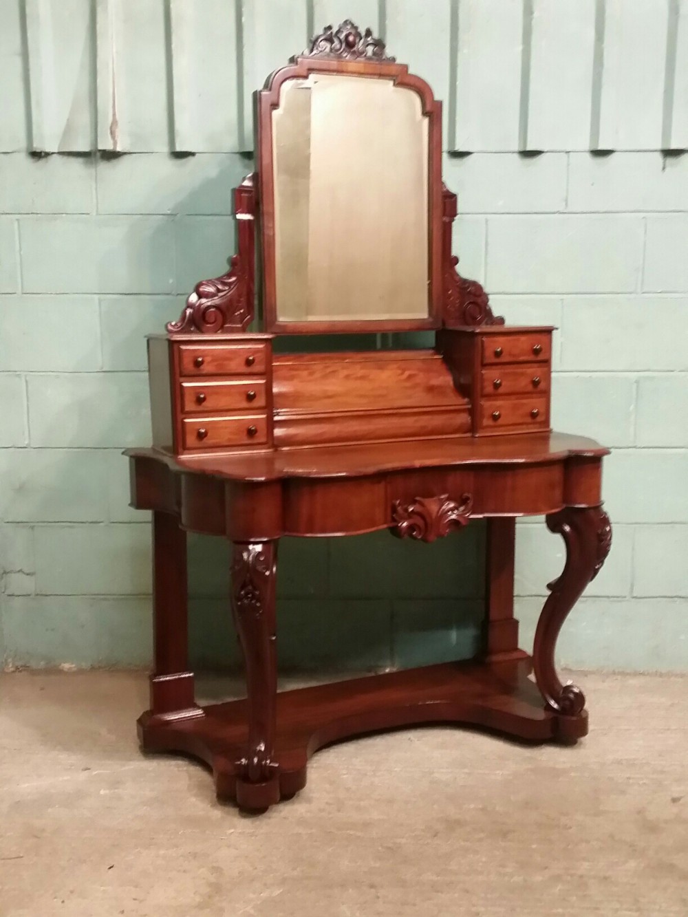 antique victorian mahogany duchesse dressing table c1860