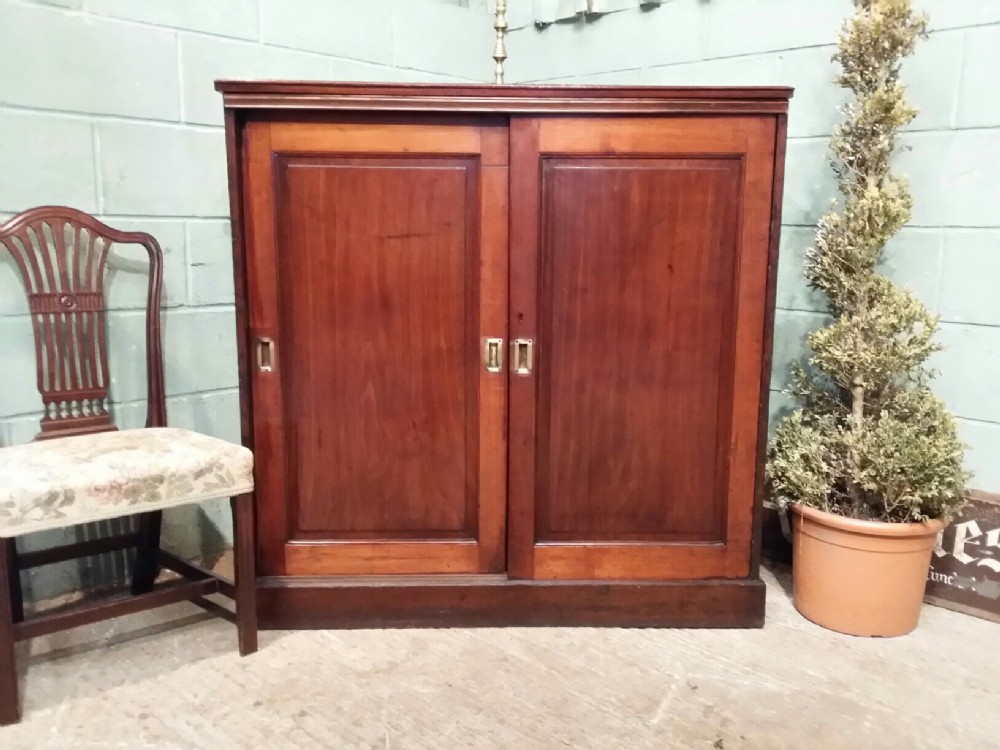 antique victorian mahogany linen cupboard c1880
