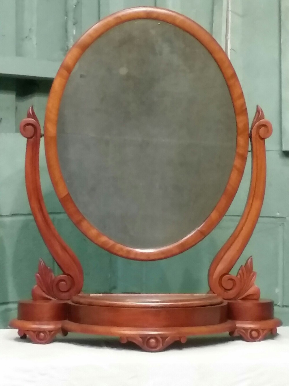 antique victorian mahogany toilet mirror c1880