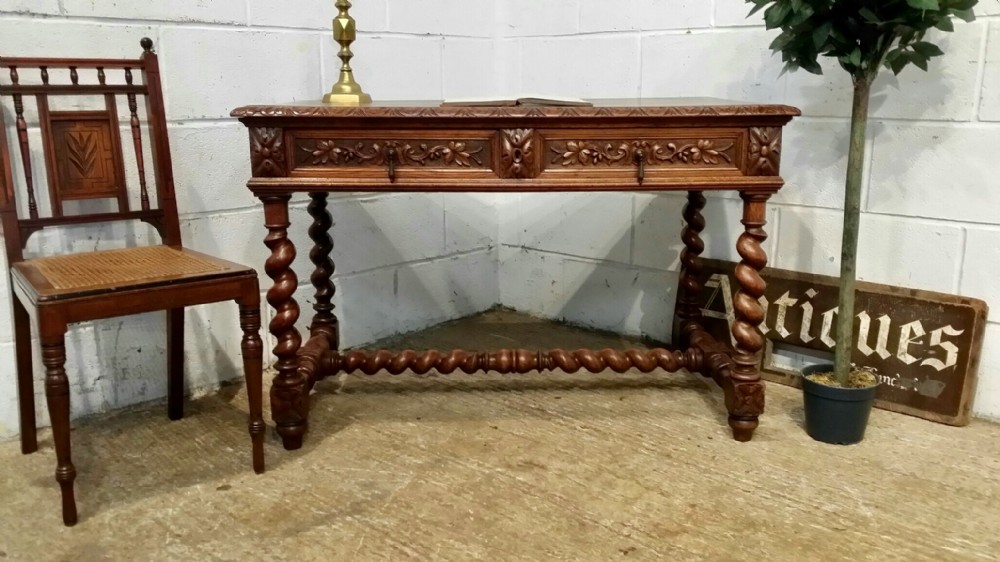 antique french oak writing table desk c1880