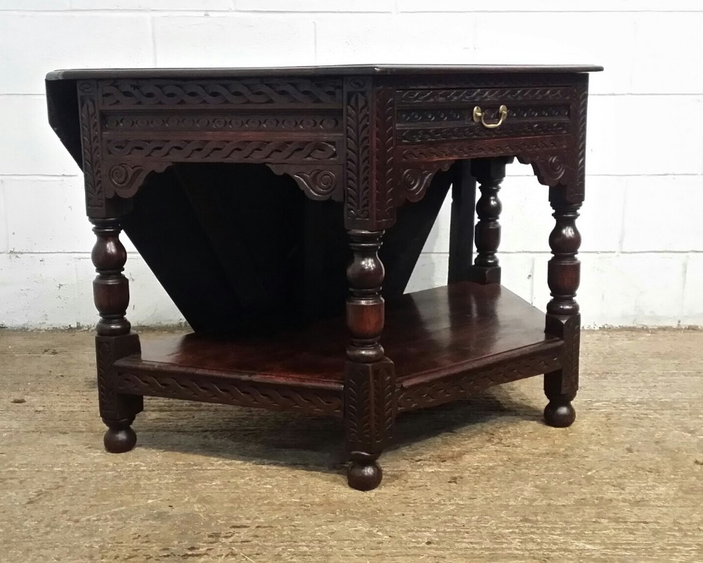 antique late 18th century country oak credence table c1790