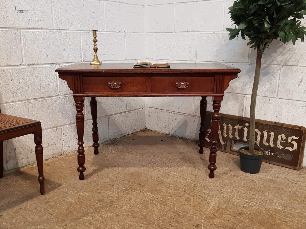 antique victorian aesthetic burr oak writing table c1880