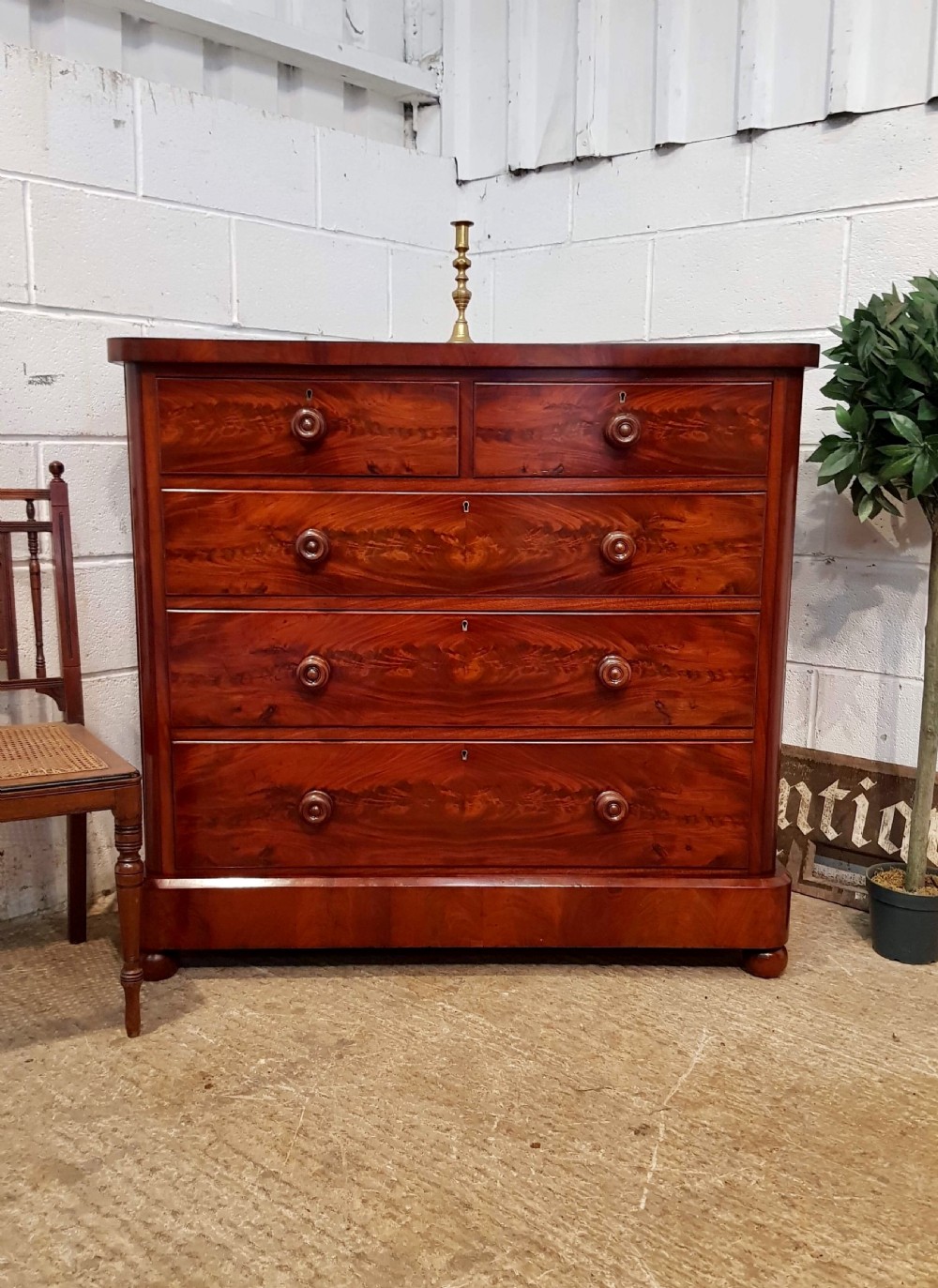 antique victorian quality mahogany chest of drawers c1880
