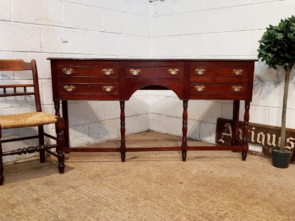 antique 18th century period narrow joined oak dresser base c1780