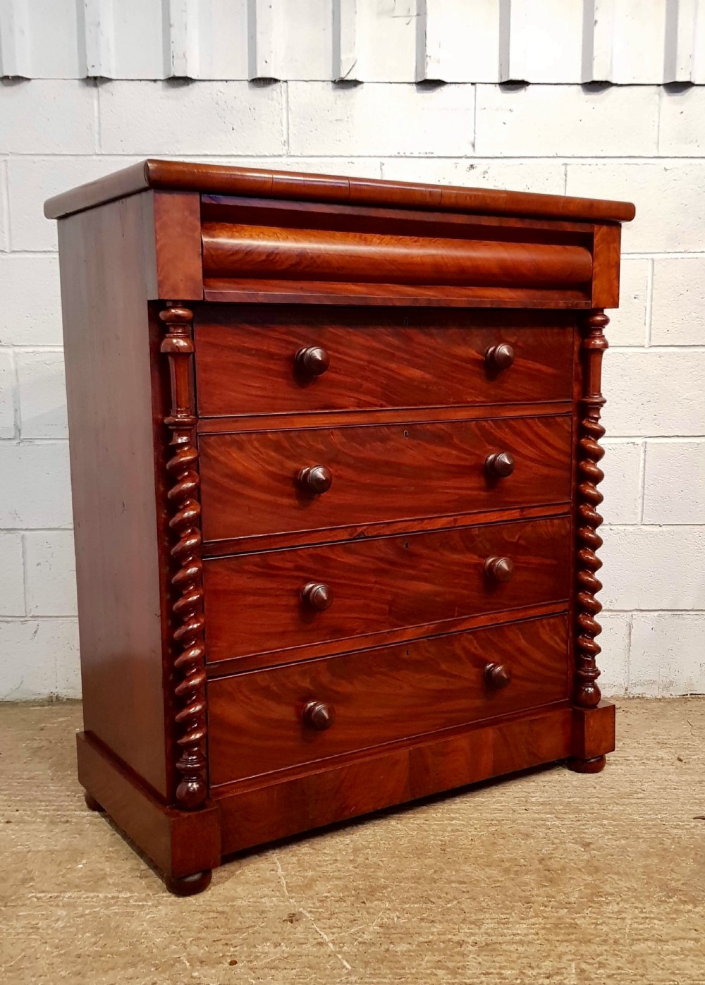 antique victorian mahogany scotch chest of drawers c1870