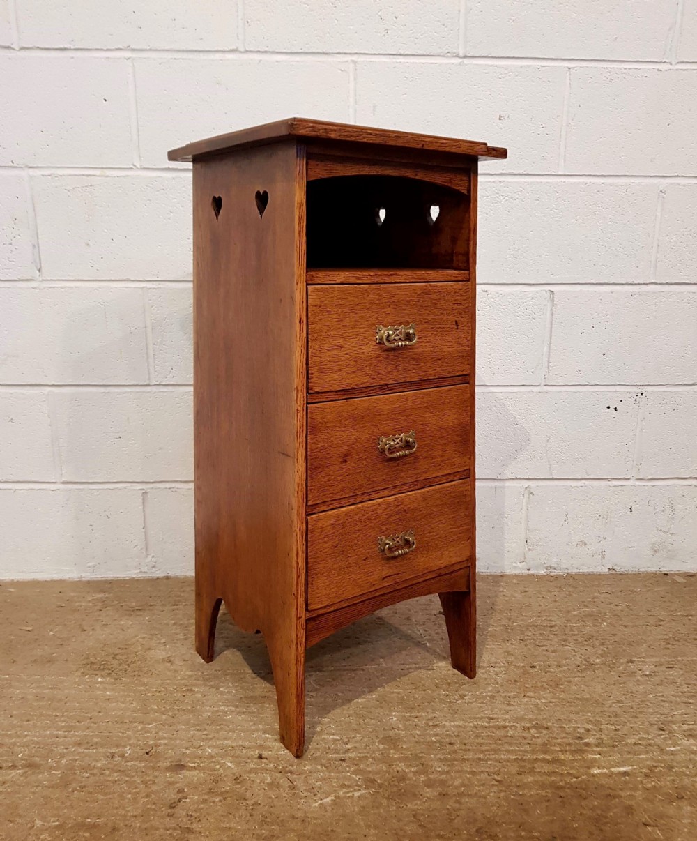 antique arts crafts golden oak liberty chest of drawers c1890