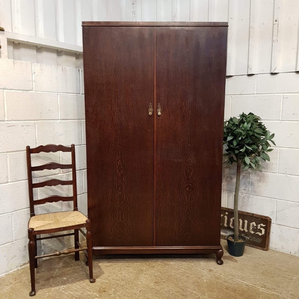 antique oak gents compactum wardrobe c1920