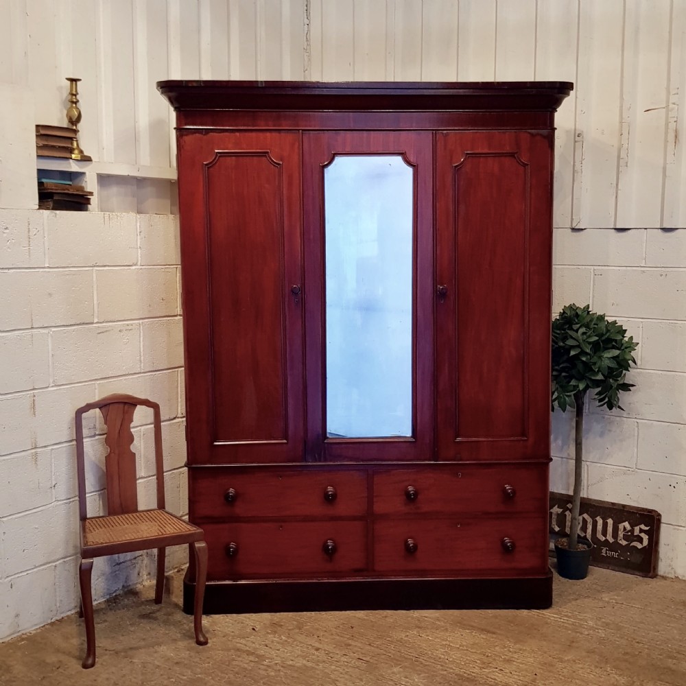 Antique Victorian Mahogany Double Wardrobe C1880 687207 www