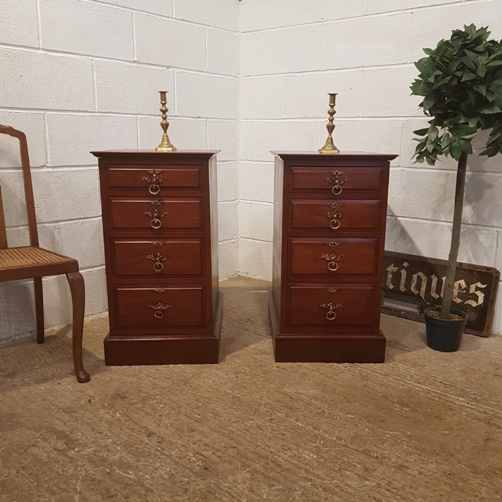 antique pair edwardian mahogany side cabinets c1900