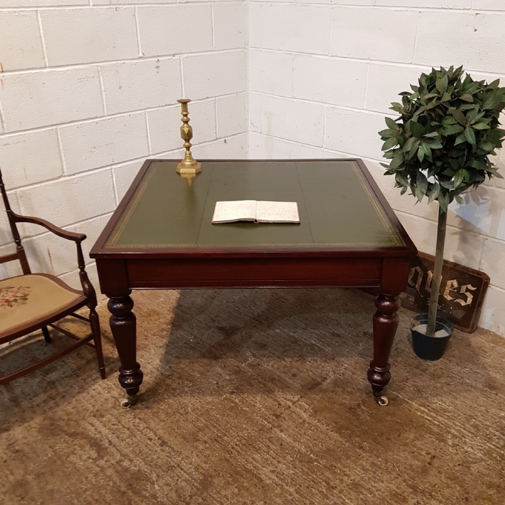 antique victorian mahogany leather top partners library desk c1880