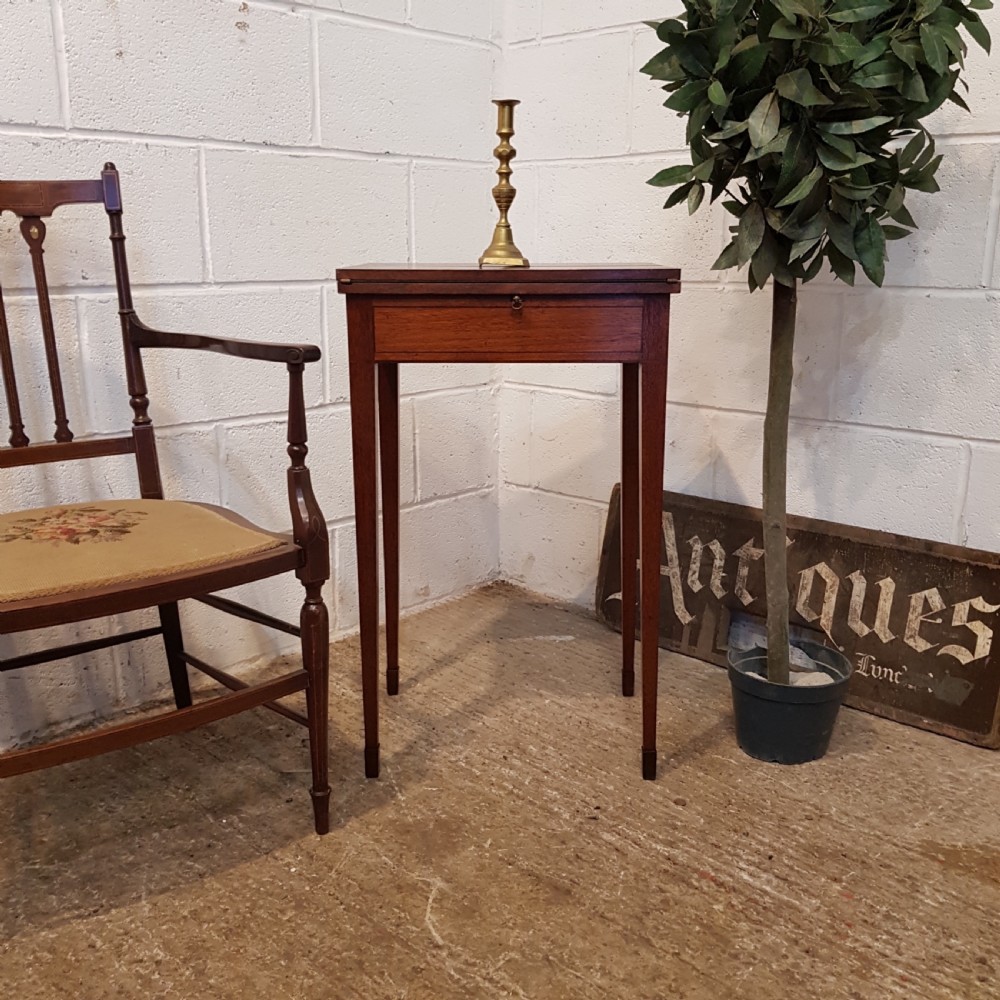 Antique Edwardian Regency Mahogany Fold Out Games Table C1900 783954