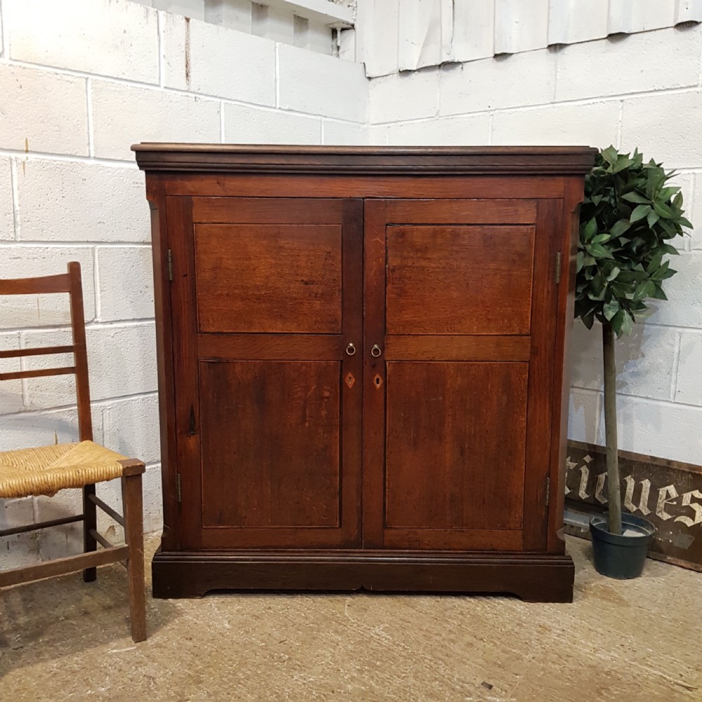 antique 18th century period country oak linen cupboard c1780