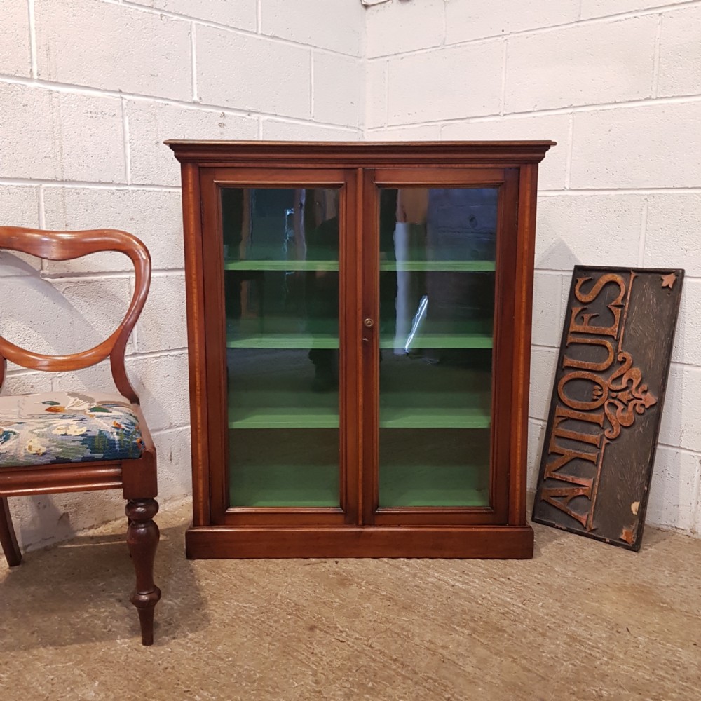antique edwardian mahogany glazed bookcase c1900