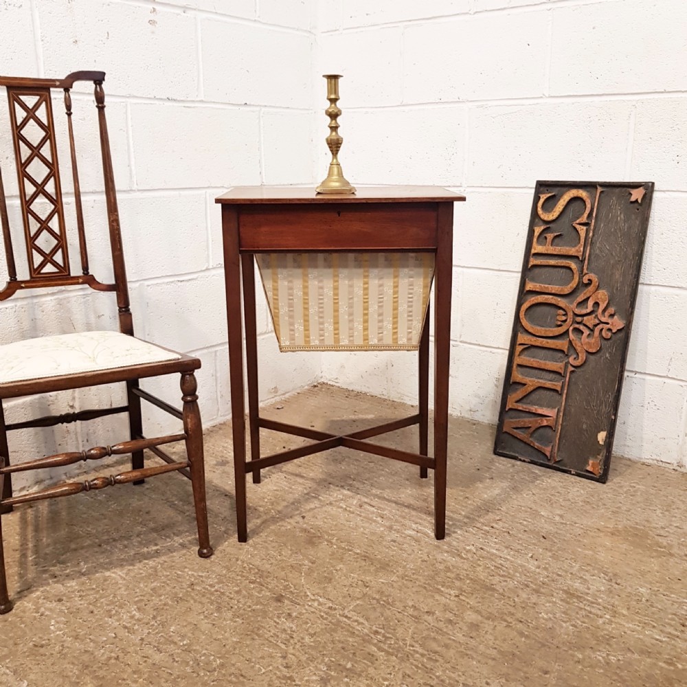 antique small regency mahogany work sewing table c1820