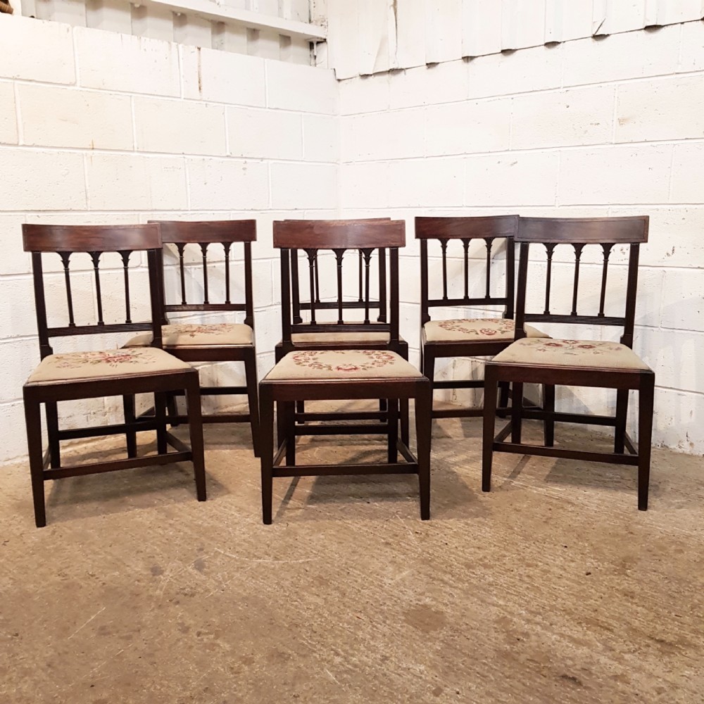 antique set six 18th century mahogany dining chairs c1780