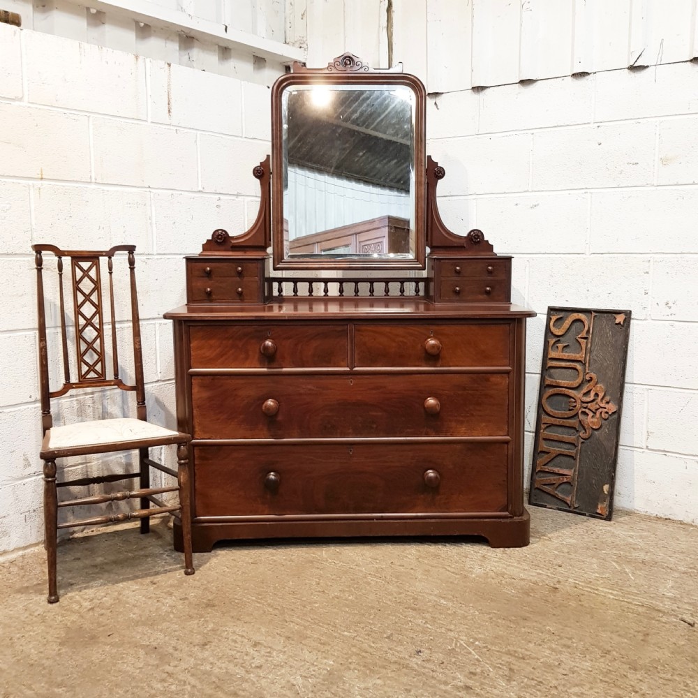 antique victorian mahogany dressing chest c1880