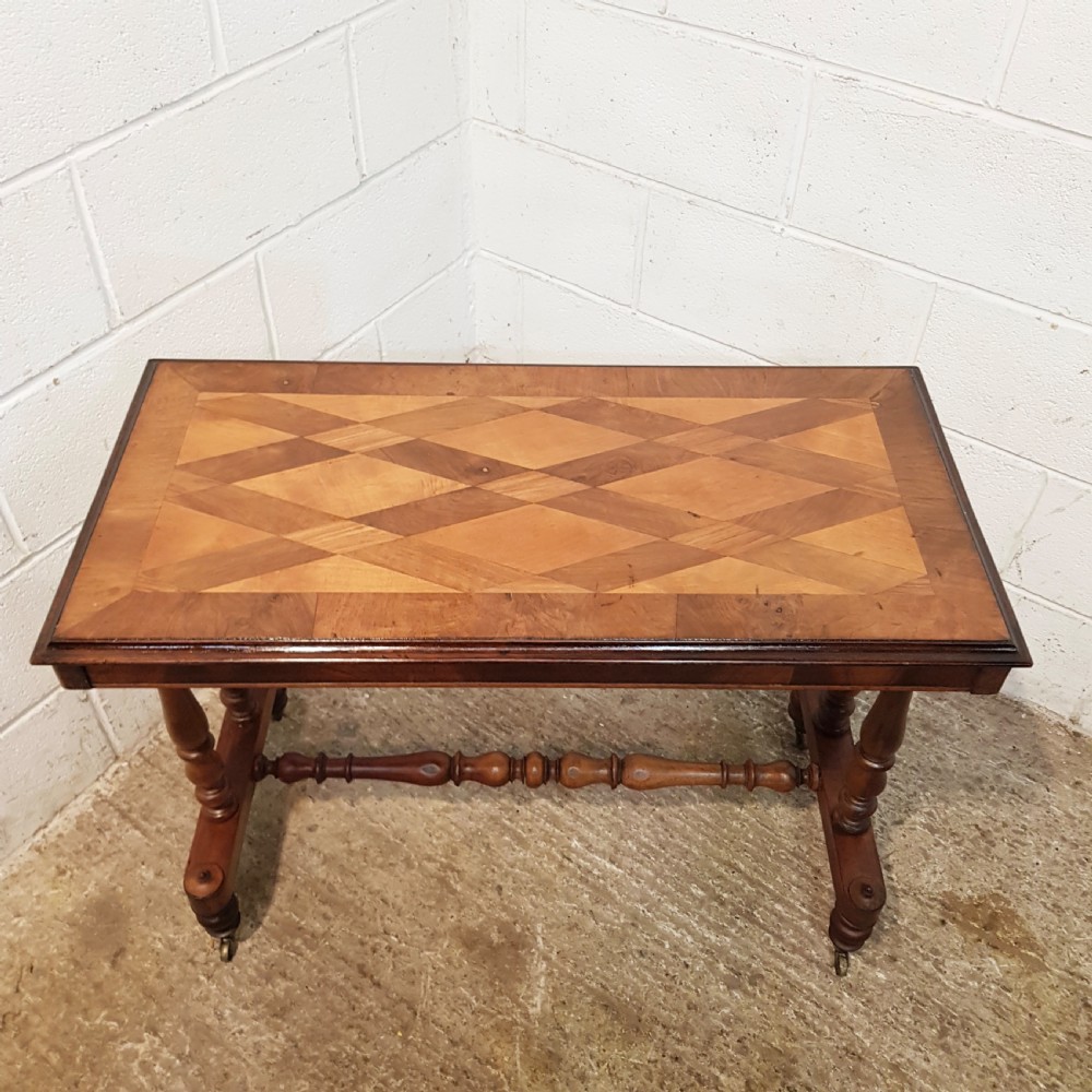 antique victorian walnut and satinwood side table c1890