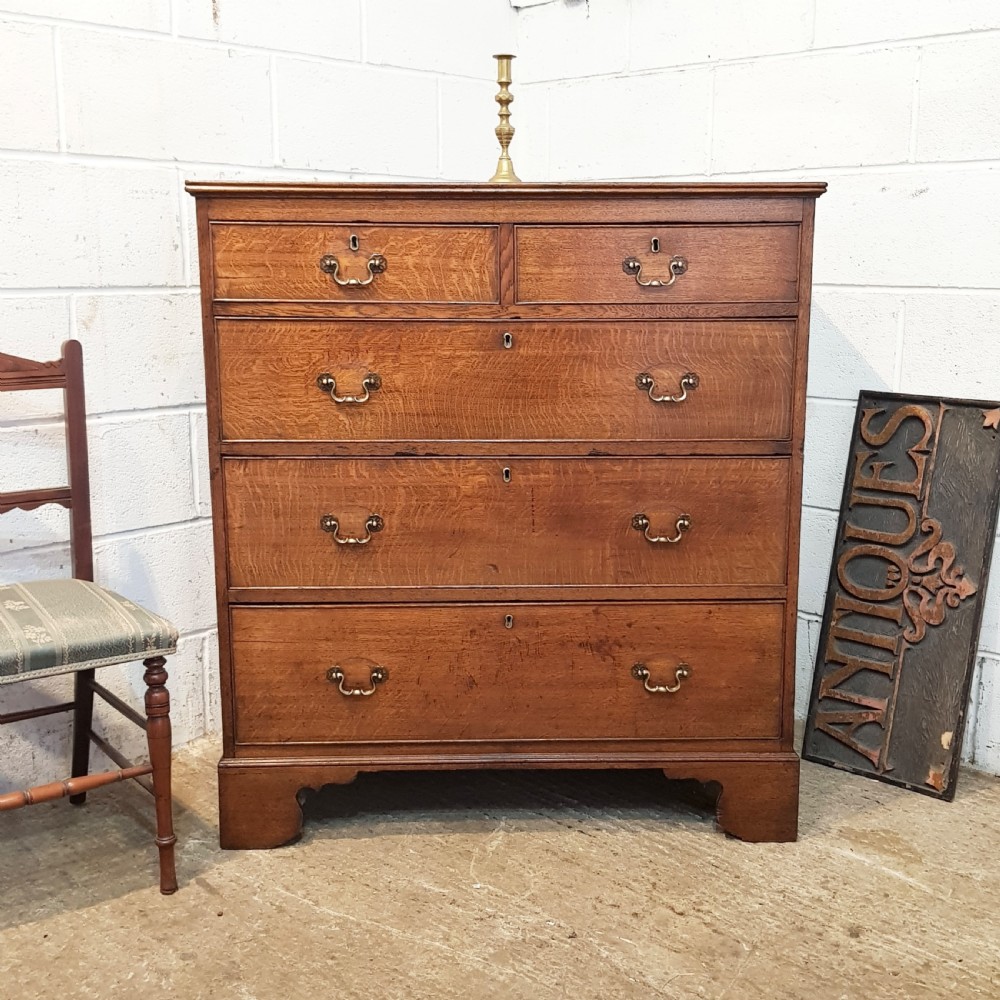 antique 18th century period country oak chest of drawers c1780