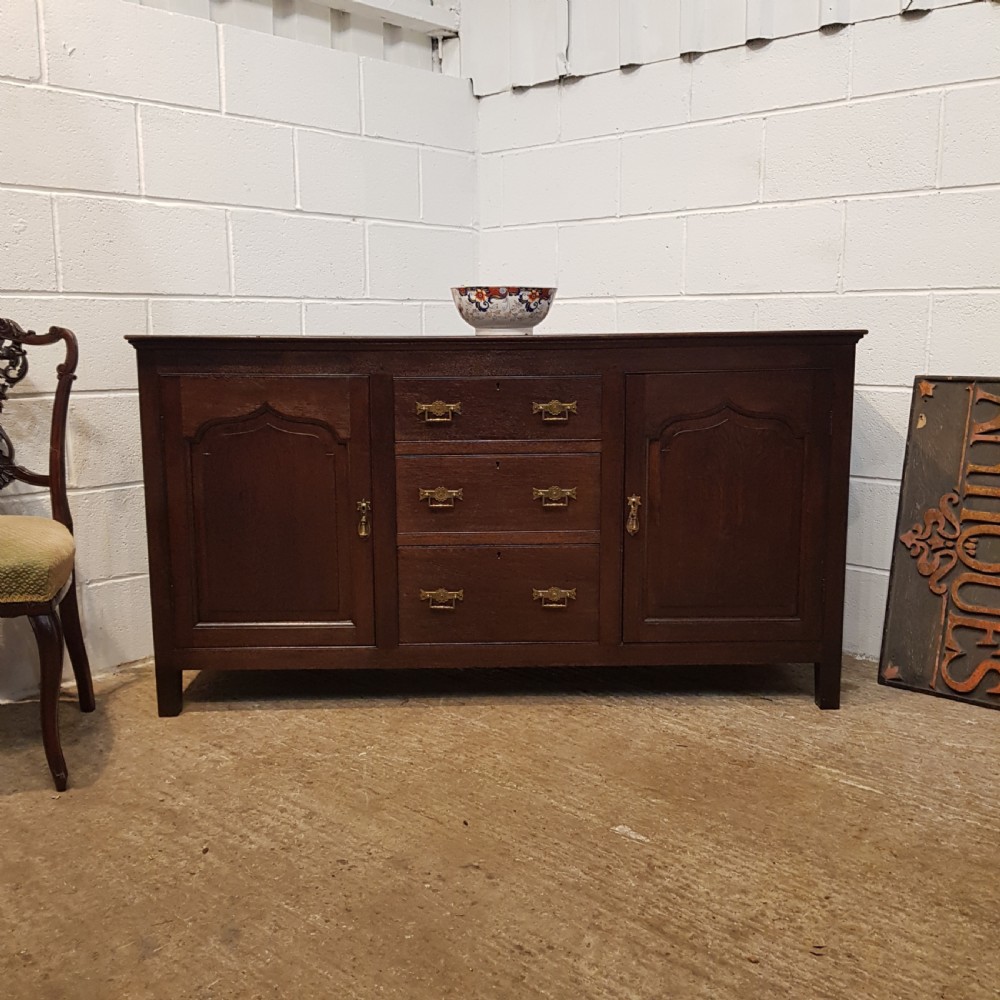 antique victorian country joined oak dresser base c1860