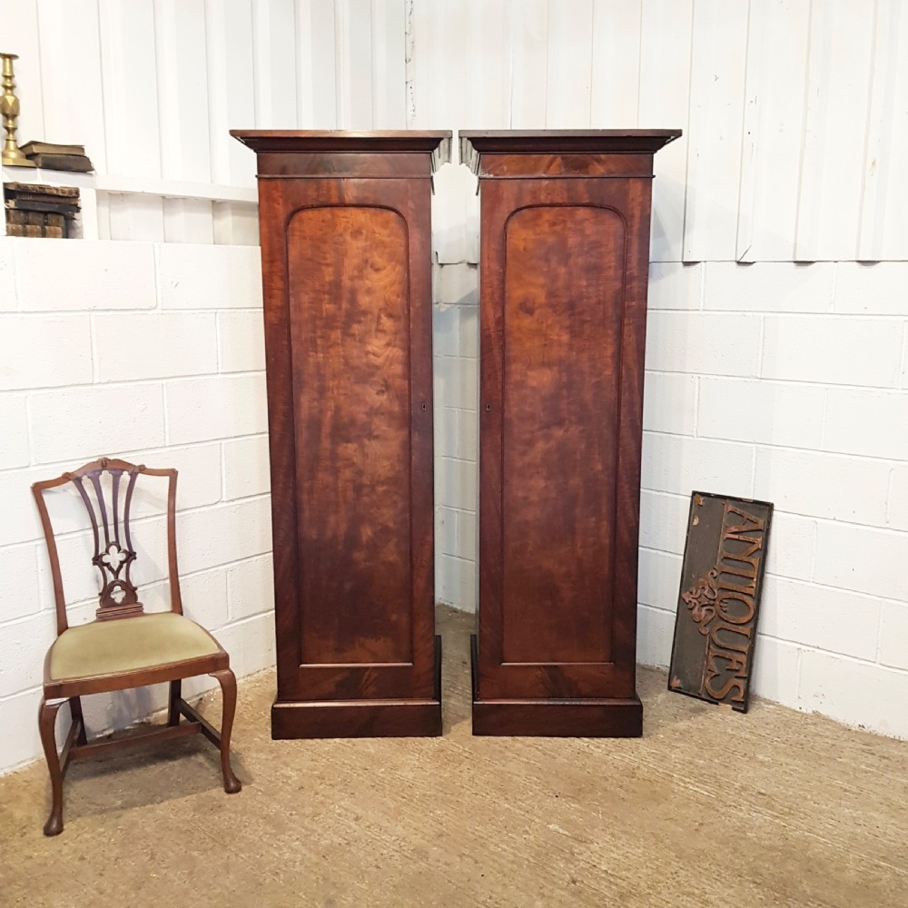 antique victorian pair mahogany sentry box wardrobes c1880