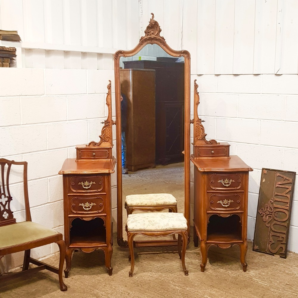 superb antique late 19th century french walnut dressing table sttool c1890