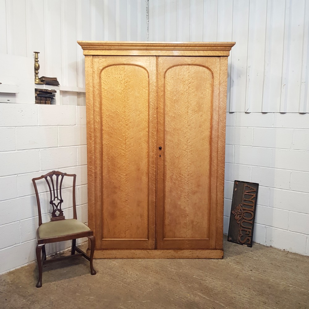 antique victorian maple double wardrobe c1880 1 of a pair